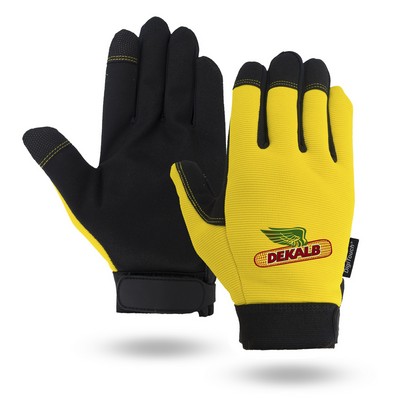 Yellow Touchscreen Mechanics Gloves